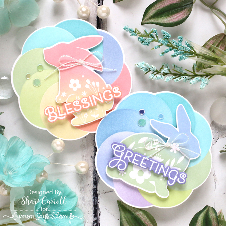 Favorite Things Blog Hop Shari Carroll Petal Pattern die and stencil and Blessings at Easter stamp set and coordinating die